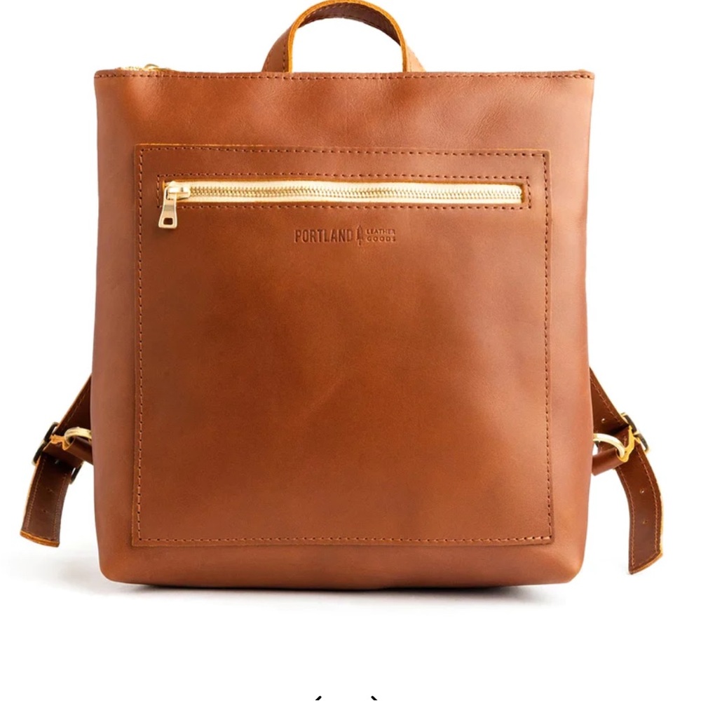 Portland Leather tote backpack in Honey.